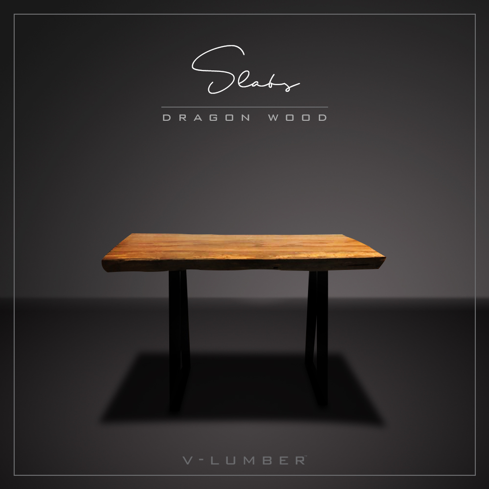 [DWCTRBM-00008] COFFEE TABLE - DRAGON WOOD - RECTANGULAR - BLACK METAL LEGS